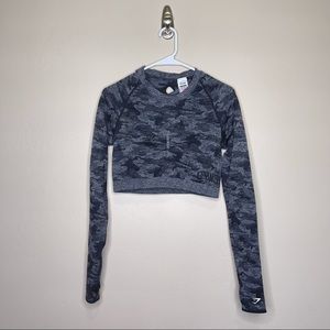 GymShark Black Camo Sport Crop Top